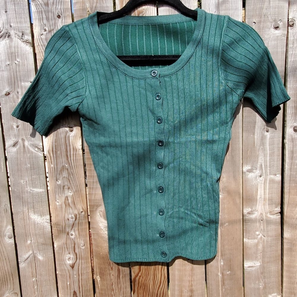 Green Ribbed Shirt